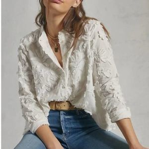 COPY - Anthropologie Pilcro The Whitney Embroidered Trapeze Button Down - S